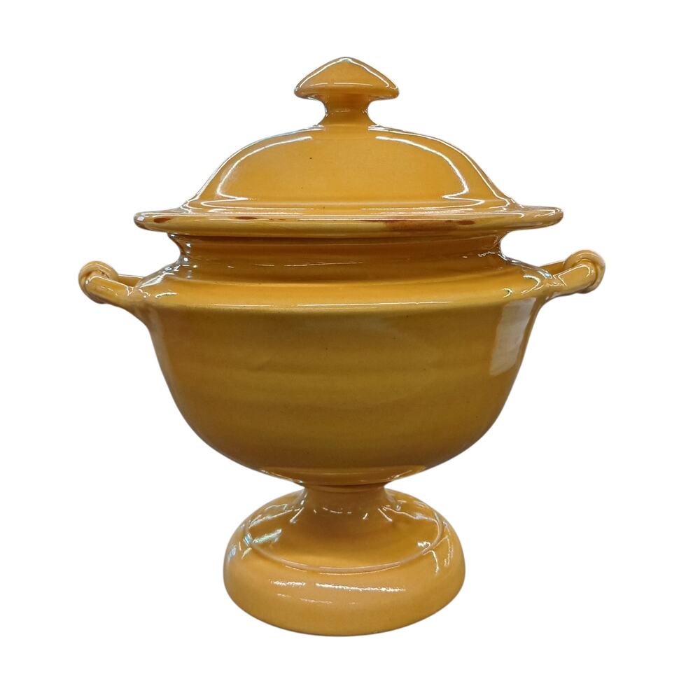 VTG Nicola Fasano Grottaglie Yellow/Butter Cream Soup Tureen Made in Italy Rare